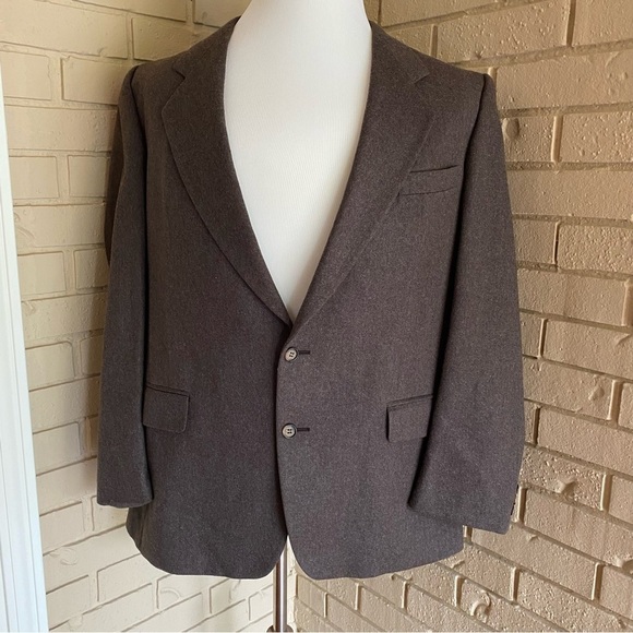 Alexandre of England Brown 100% Wool 2 Button Blazer Jacket - Size 46 - Picture 1 of 10